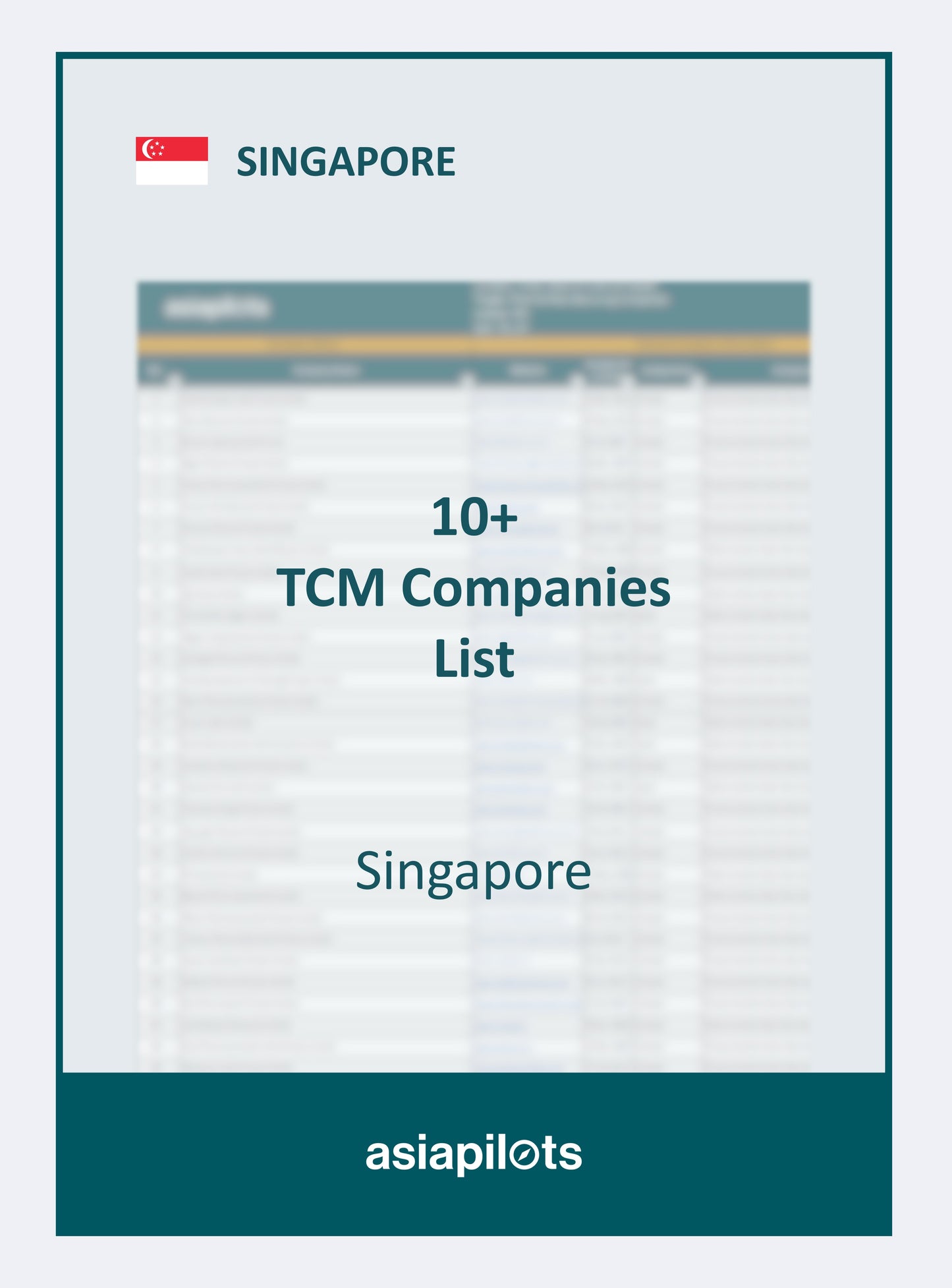 Company List | Traditional Chinese Medicine Companies | Singapore